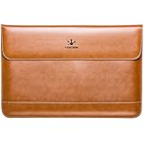 LENTION Premium Leather Sleeve for 15 Inch MacBook Pro Retina-Carrying Bag Protector Case Cover with Soft fluffy fabric lining and Magnetic Button (Brown)