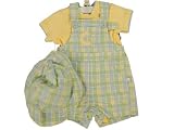 Messages from the Heart Baby Boy 3 Piece Seersucker Shortall Set
