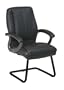 Office Star Quick Assembly Visitors Chair with Padded Arms, Black and Titanium