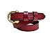 True Religion Women's Thin Basic Leather Belt in Burgundy