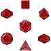 Polyhedral 7-Die Opaque Dice Set - Red with Black