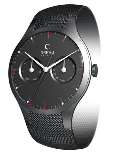 Obaku By Ingersoll Gents Black Dial Stainless Steel Bracelet Watch