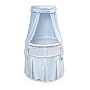 Badger Basket Elite Oval Baby Bassinet with Blue Dots Bedding