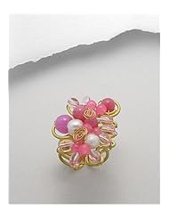 Natural Stone Ring In Brass