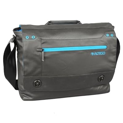 Altego Coated Canvas Cyan 15-Inch Laptop Messenger Bag - Black (36600)