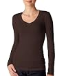 Ladies' Sheer Rib Long-Sleeve Longer Length V-Neck T-Shirt