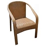 Chicago Wicker & Trading Co HK HK TV3272-C "Bridgeport" Cedar Colored Resin Wicker Dining Chair