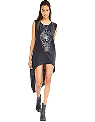 Geometric Print Tank High-Low-Hem Polyester  Dress