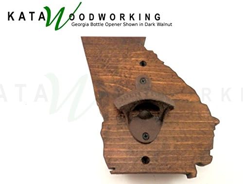 Georgia Shaped Wood Cut-out Bottle Opener - Wall Mount - Handmade