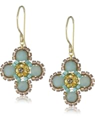 Miguel Ases Amazonite Small Flower Drop Earrings