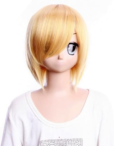 Wigs Cosplay wig HUNTERxHUNTER KURAPIKA light orange wig cool style half wig lacefront wig