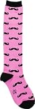 Sock It To Me Moustaches Knee High Women’s Socks, one size, Pink