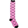 Sock It To Me Moustaches Knee High Women's Socks, one size, Pink