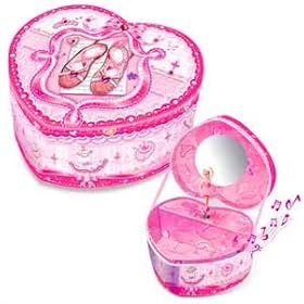 Pecoware / Heart-shaped Musical Jewelry Box, Little Dancer