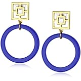 Trina Turk Brick And Gold Electric Blue Hoop E