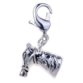 Horse Head 925 Sterling Silver Clasp Charms Pendant