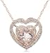10k Rose Gold Morganite and Diamond Heart Pendant Necklace (0.2 cttw GH, Color, I1-I2 Clarity), 17