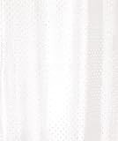 High Quality Fabric Shower Curtain Size: 180cm wide x 200cm Extra long – White with small Diamond Pattern and Weighted Hem