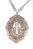 Rocker Jewelry Sacred Heart Cross Semi Precious Stone Pendant