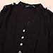 Coromose Women V-neck Chiffon Long Sleeve Shirt Blouse (M, Black)