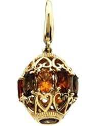14K Yellow Gold Genuine Multicolor Gemstone Charm