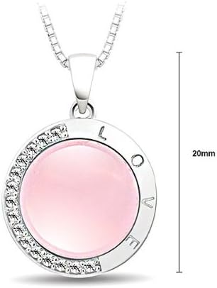 Glamorousky Purple Horse Natural Rose Quartz Pendant with 925 Sterling Silver Necklace (40cm) (7804)