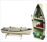 Authentic Models Dory Bookshelf or Table with Glass - Nautical Home Decor, Antique Style Furniture