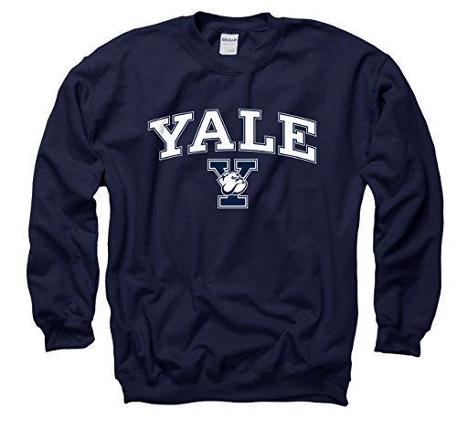 Yale Bulldogs Adult Arch and Logo Crewneck - Navy