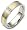 3 Diamond Titanium & 18 Karat Yellow Gold Wedding Band - 4