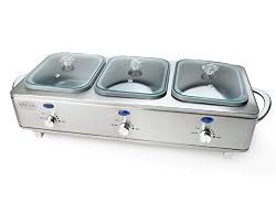 Nostalgia Electrics BCS-998 3-Station Buffet Server, Stainless Steel