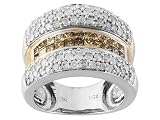 10KT WG 2.25CTW WHITE AND CHAMPAGNE DIAMOND RING