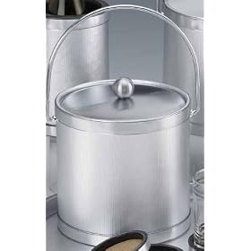 Kraftware 44168 Corduroy - Silver 3 Quart Ice Bucket with Bale Handle, Bands and Metal... by Kraftware