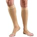 Truform 30-40 mmHg Compression Stockings for Men and Women, Knee High Length, Dot-Top, Open Toe, Beige, Medium