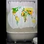 Izola Designer World Map Shower Curtain