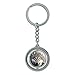 Gray Wolf with Fall Background Spinning Round Metal Key Chain Keychain Ring