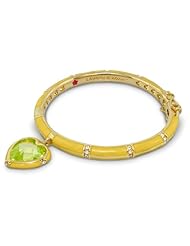 Lauren G Adams Girls Stackable Gold Bangle with CZ Heart Charm