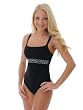 Sexy Women's Black 1 Piece Swimsuit Profile by Gottex Tank Swim Suit Sizes 8 or 10