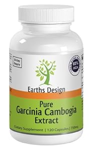 Earths Design Pure Garcinia Cambogia Extract, 750mg - 60% HCA (60% HCA, 240 Capsules)