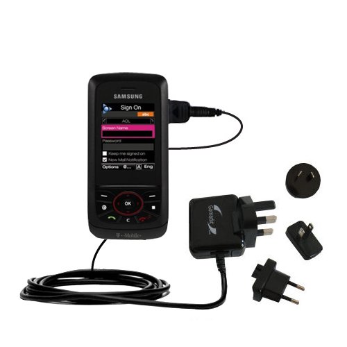 International Wall / AC Charger for the Samsung SGH-T729 - Gomadic Brand w/ TipExchange Technology