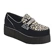 2 Inch Platform Wedge VEGAN Shoe Leopard Print MENS SIZING Chained Creeper Shoe Rockabilly