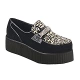 2 Inch Platform Wedge VEGAN Shoe Leopard Print MENS SIZING Chained Creeper Shoe Rockabilly