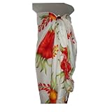 HawaiianLongSarong-Whitew/Red&OrangeHibiscus