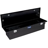 UWS TBS-63-A-LP-BLK Black Angled Single Lid Low Profile Aluminum Toolbox with Beveled Insulated Lid