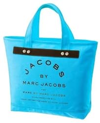 Marc By Marc Jacobs Small Canvas Jacobs Tote Neon Blue