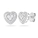 Sterling Silver Diamond Heart Earrings (1/10 cttw, I-J Color, I2-I3 Clarity)