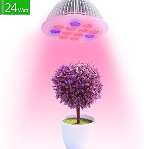 Led Grow Lights Bulb For Plant 24W E27 PAR38 Highest Efficient Hydroponic Full Spectrum LED Plant Grow Lights n Best 3 Bands Growing Combination (660nm and 630nm Red and 470nm Blue)