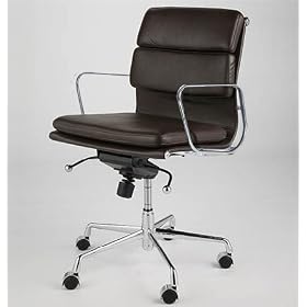 Euro Style Darius Low Back Office Chair, Dark Brown Leather