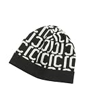 Roberto Cavalli - Roberto Cavalli Black & White Logoed Knit Wool Skull Cap