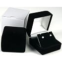 Earring Gift Box Black Velvet Flocked Jewelry Display