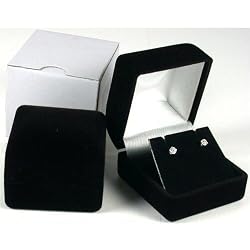 Earring Gift Box Black Velvet Flocked Jewelry Display